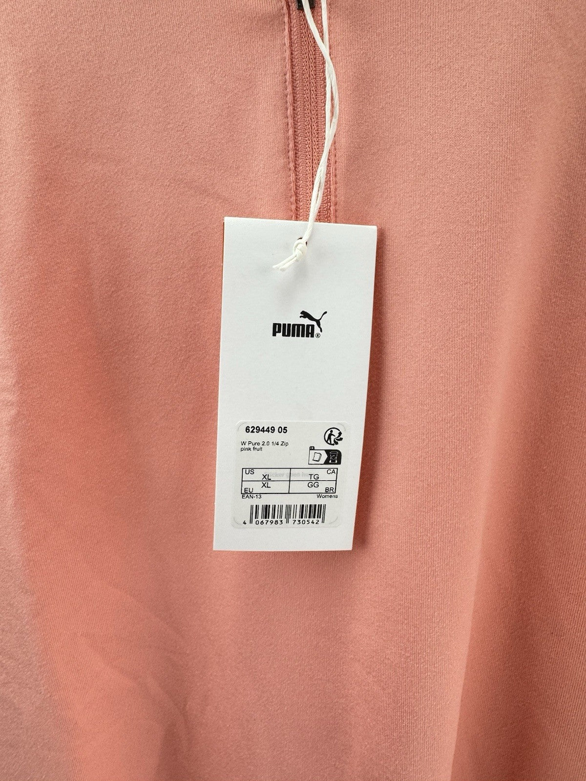 Puma Golf Womens Lightweight Pullover Pure 2.0 Peach 1/4 Zip UK XL/ 300858