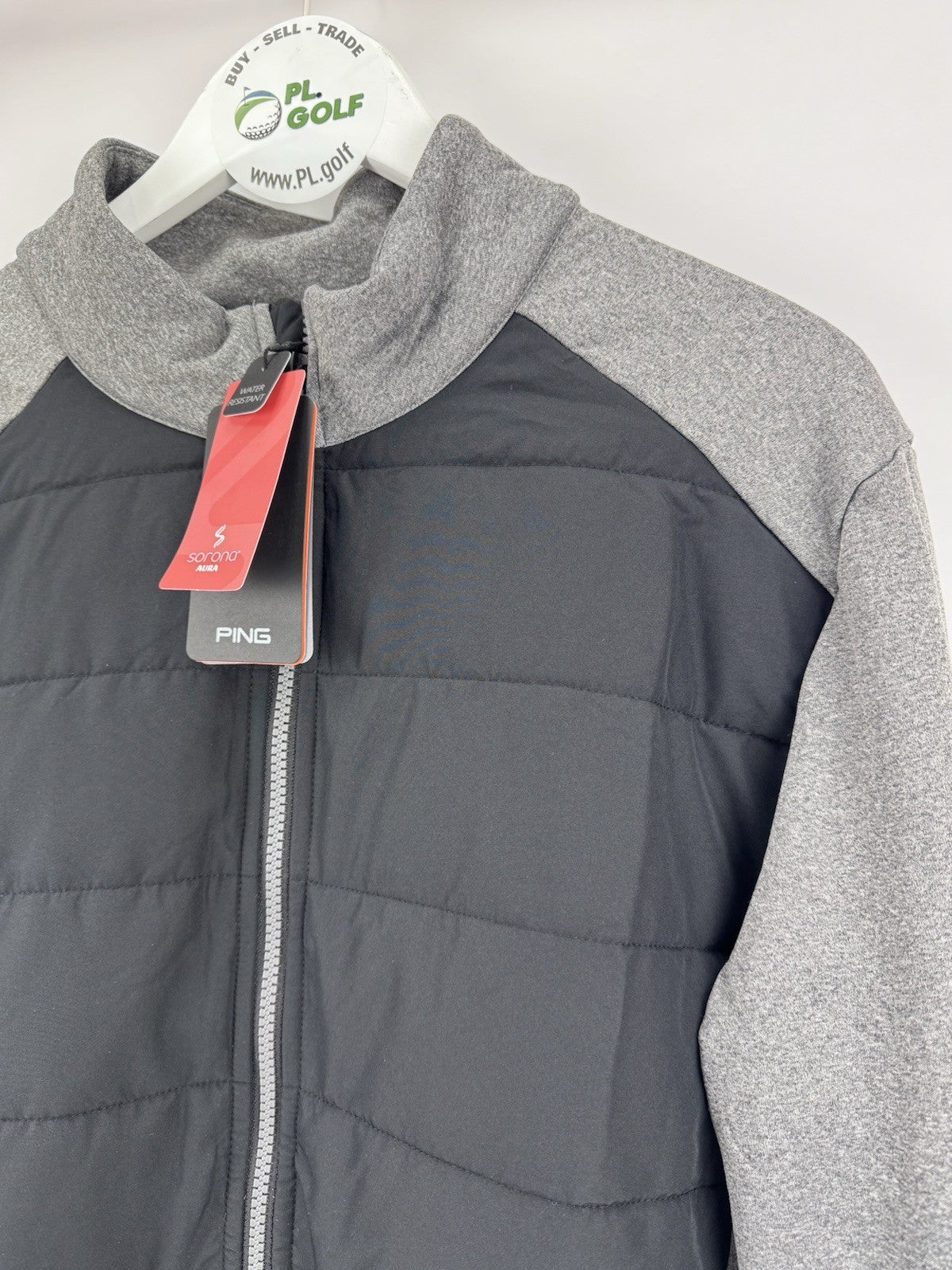 PING Sorona Aura Aiden Men's Golf Jacket Size Large Water Resistant Grey/313422