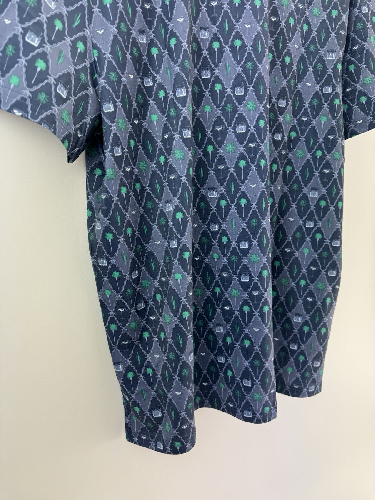 Men’s Original Penguin Golf Lattice Cocktail Blue Golf Polo Size Medium /3110414
