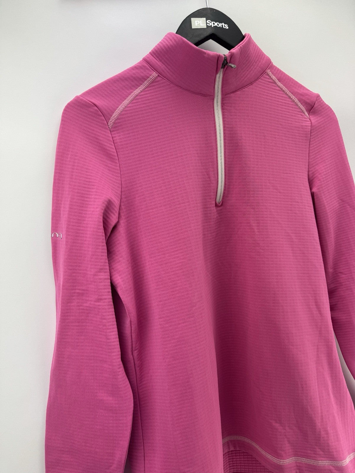 Ping Sonya Zip Neck Ladies Pullover Sweater Size 10/ Flamingo Pink/ New/ 309111