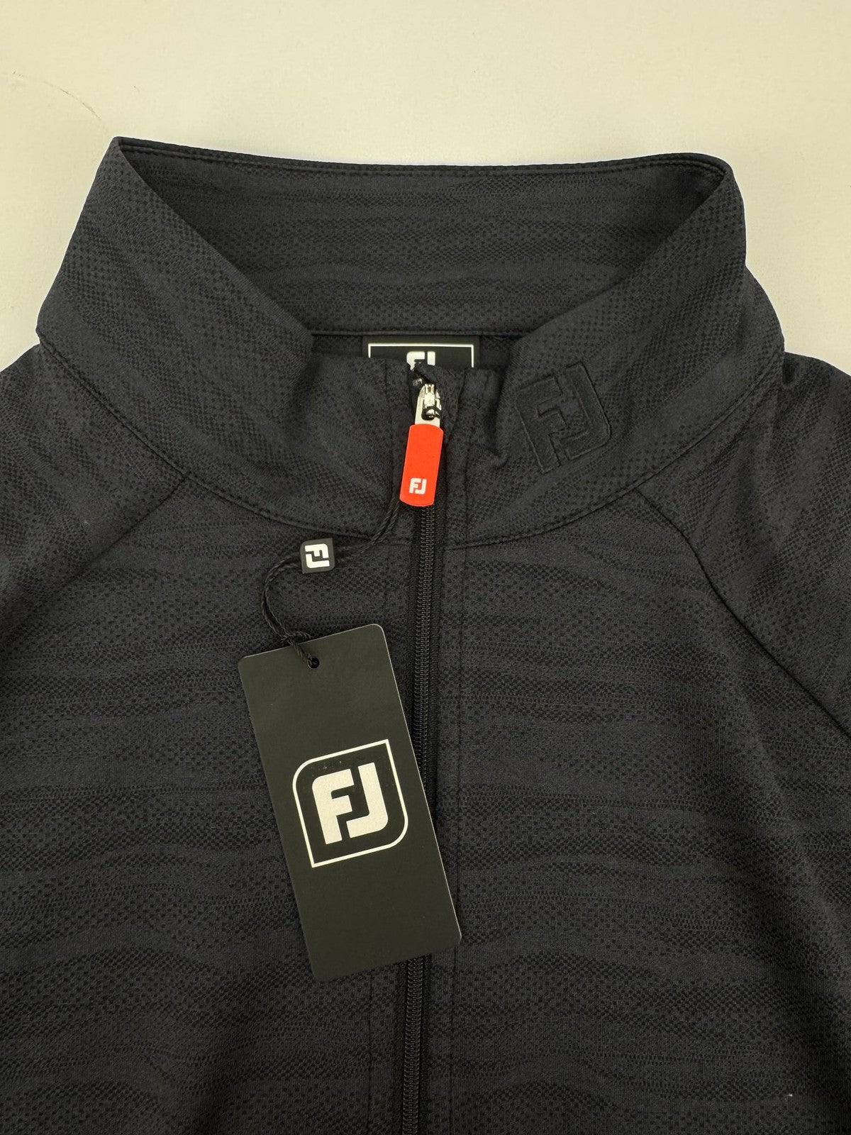 FootJoy Golf Wave Jacquard Chill-Out Zip Pullover Men's Size Small Black/3307010