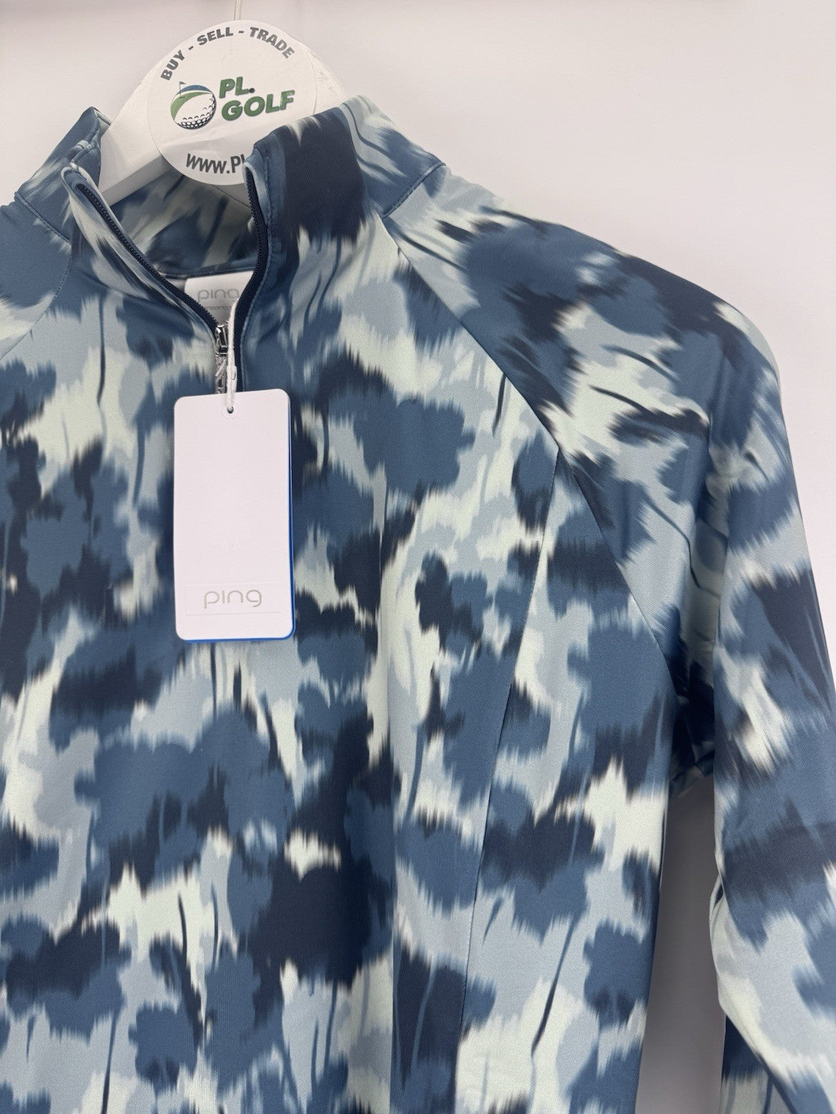 Ping Jasmine Golf Jumper Women's UK Size 14 Navy Multi Long Sleeve Zip Up/315071
