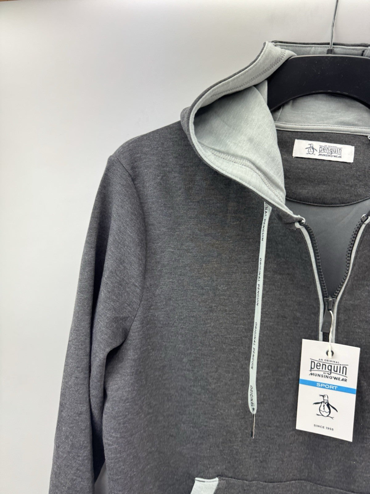 Original Penguin Golf Hoodie Earl Colour Block UK Medium /Grey /New /252242