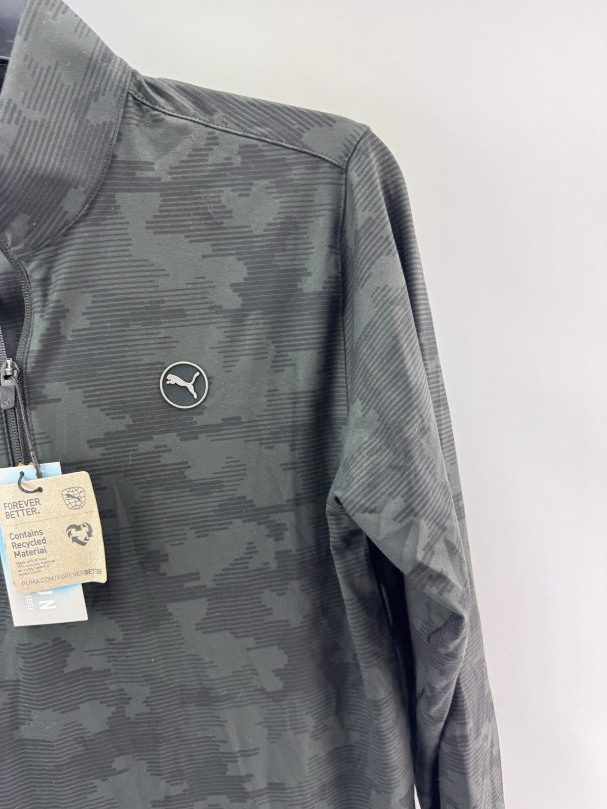 Puma Golf 1/4 Zip Cloudspun Pullover Camo Mens UK Small /Black /New /214884