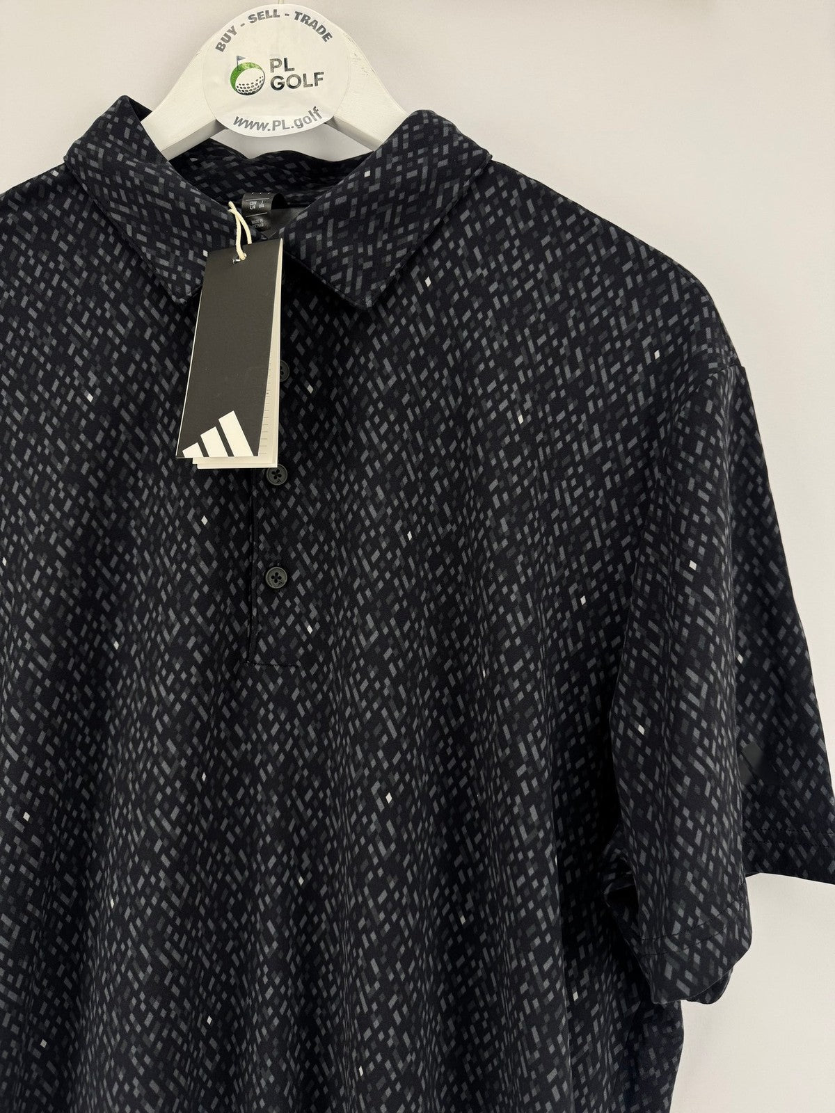 Adidas Ultimate365 Micro Argyle Print Polo Shirt Men's Small Black/329424