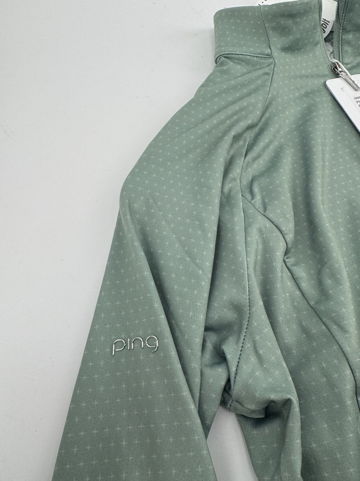Ping Jasmine Golf Jumper Women's UK Size 12 Green Multi Long Sleeve Zip Up/3151411