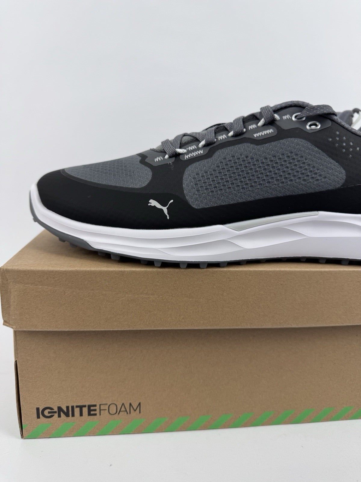 Puma Ignite Elevate X Men's Golf Shoes Size UK 8.5 Slate Black Ash Grey/318381