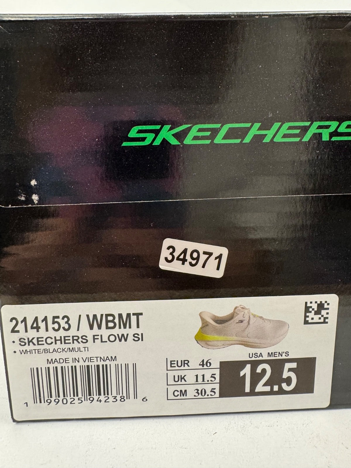Skechers Flow Slip Ins Mens Golf Shoes UK 11.5 Waterproof White/Yellow/3497111
