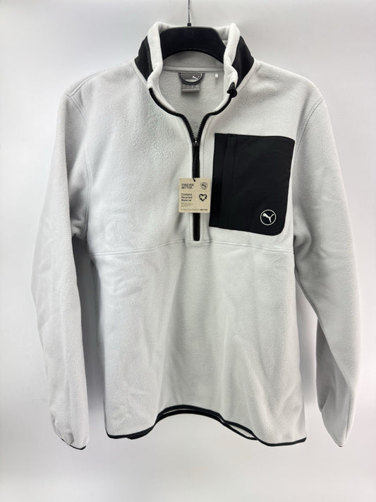 Puma Golf Mens Fleece 1/4 Zip Pullover Grey UK XL /New /256320
