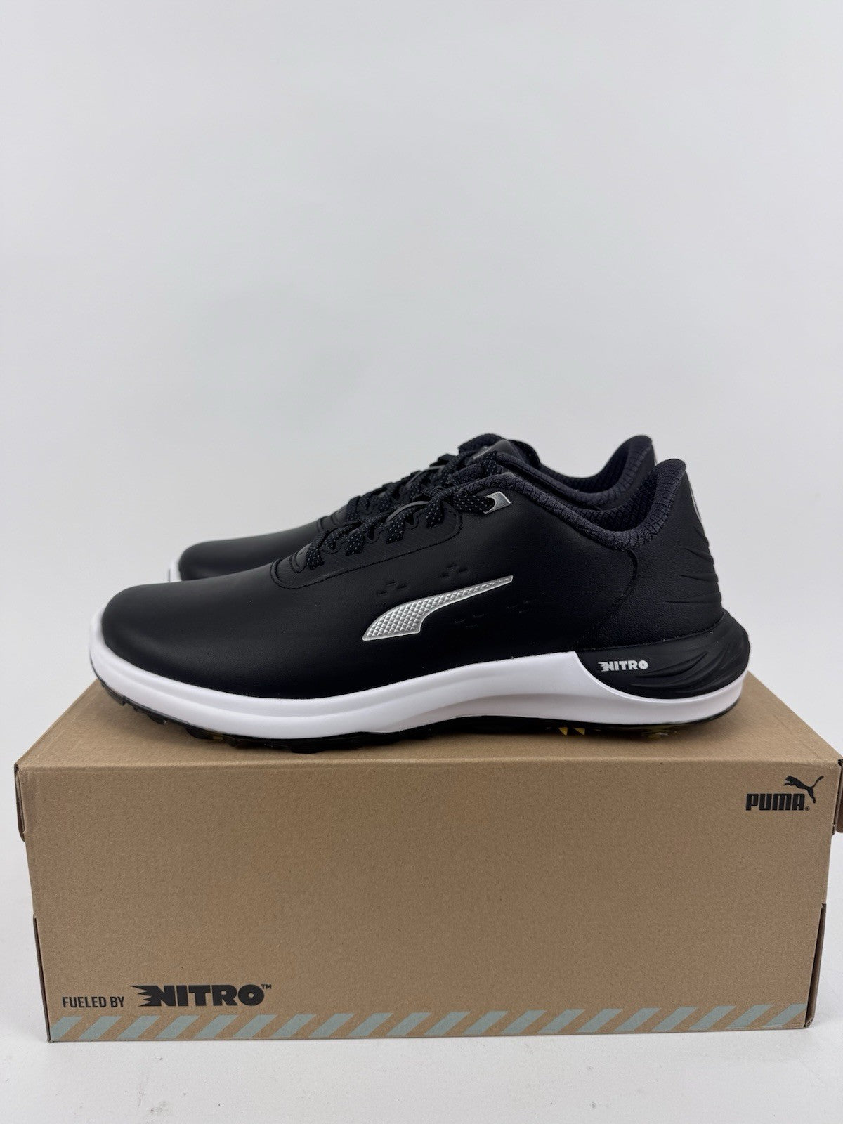 Puma Phantomcat Nitro Men's Golf Shoes Size UK 8 Black Silver Yellow/320210