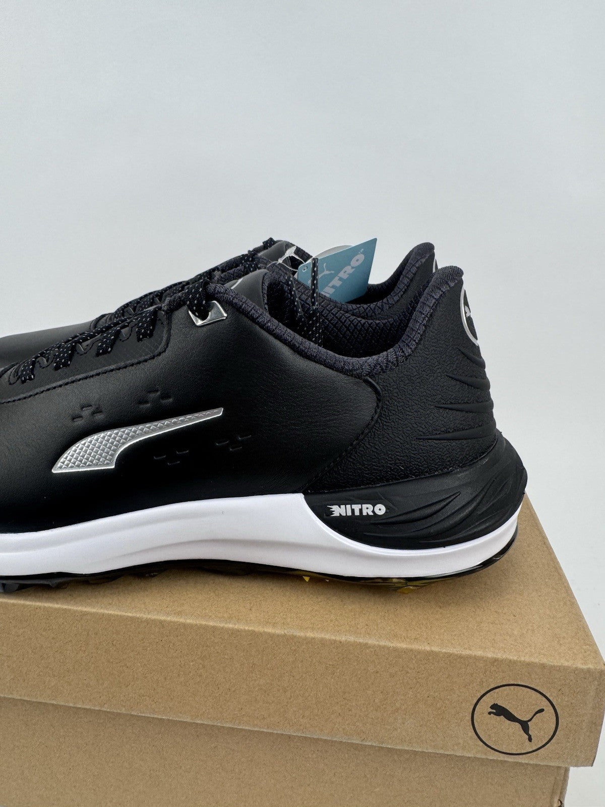 Puma Phantomcat Nitro Men's Golf Shoes Size UK 8 Black Silver Yellow/320191