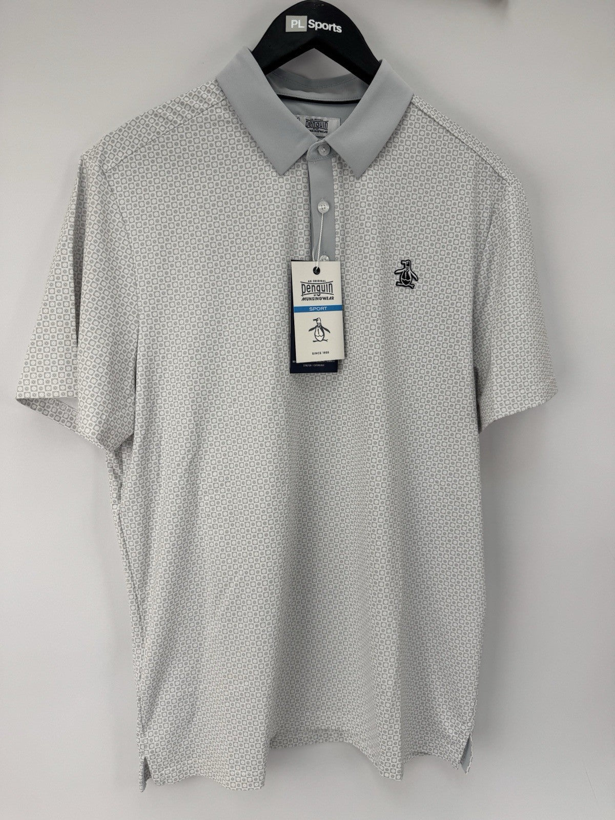 Original Penguin Mens Golf Polo Shirt Retro Micro Floral Print Size Medium/353784