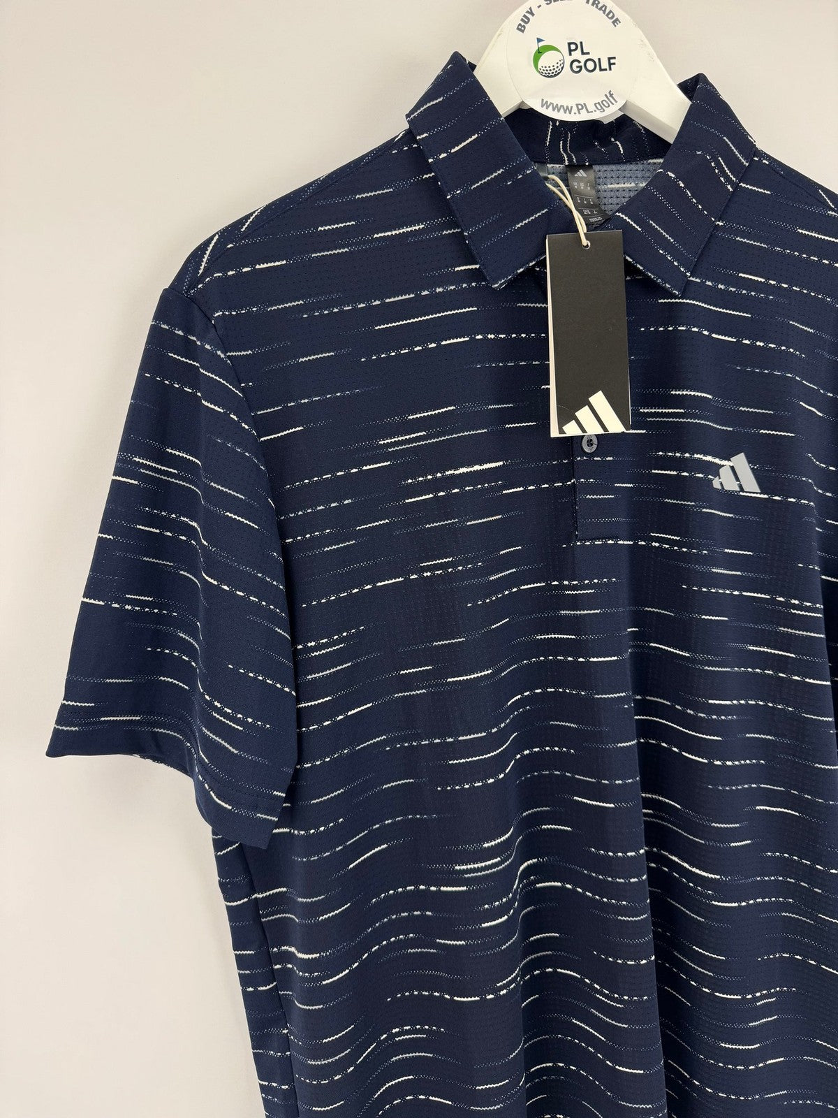 Adidas Ultimate365 Mesh Print Golf Polo Shirt Men's Size Medium Navy/329391