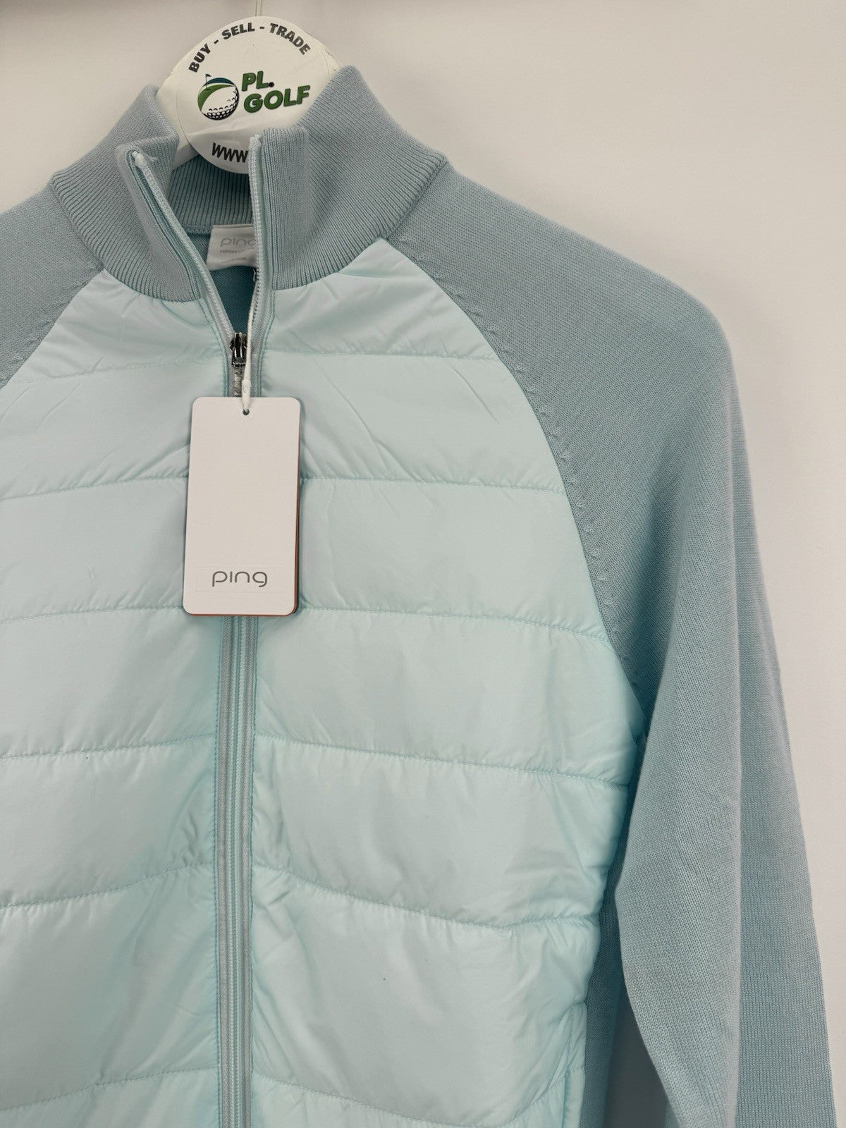 Ping Fran Golf Jacket Women's Size UK 10 Opal Light Blue Zip Up Quilted/315212