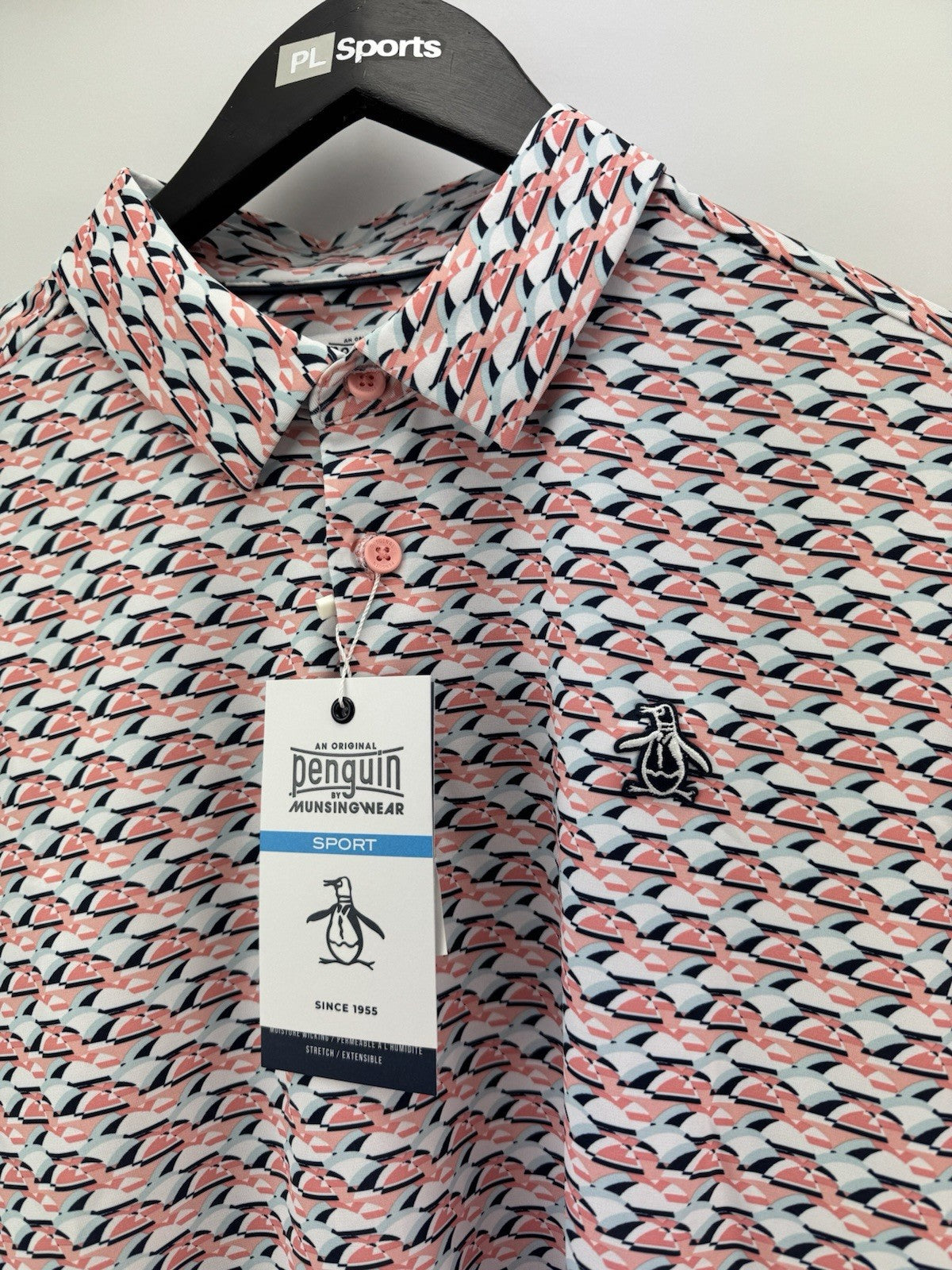 Men’s Original Penguin Layered Umbrella Print Polo Shirt Size Medium/ 311124