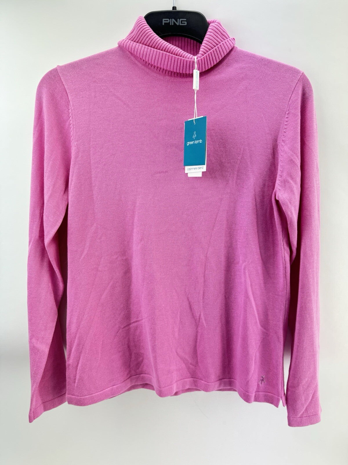Green Lamb Ladies Pullover Knox Roll Turtle Neck Cashmere UK 14 /New /223300
