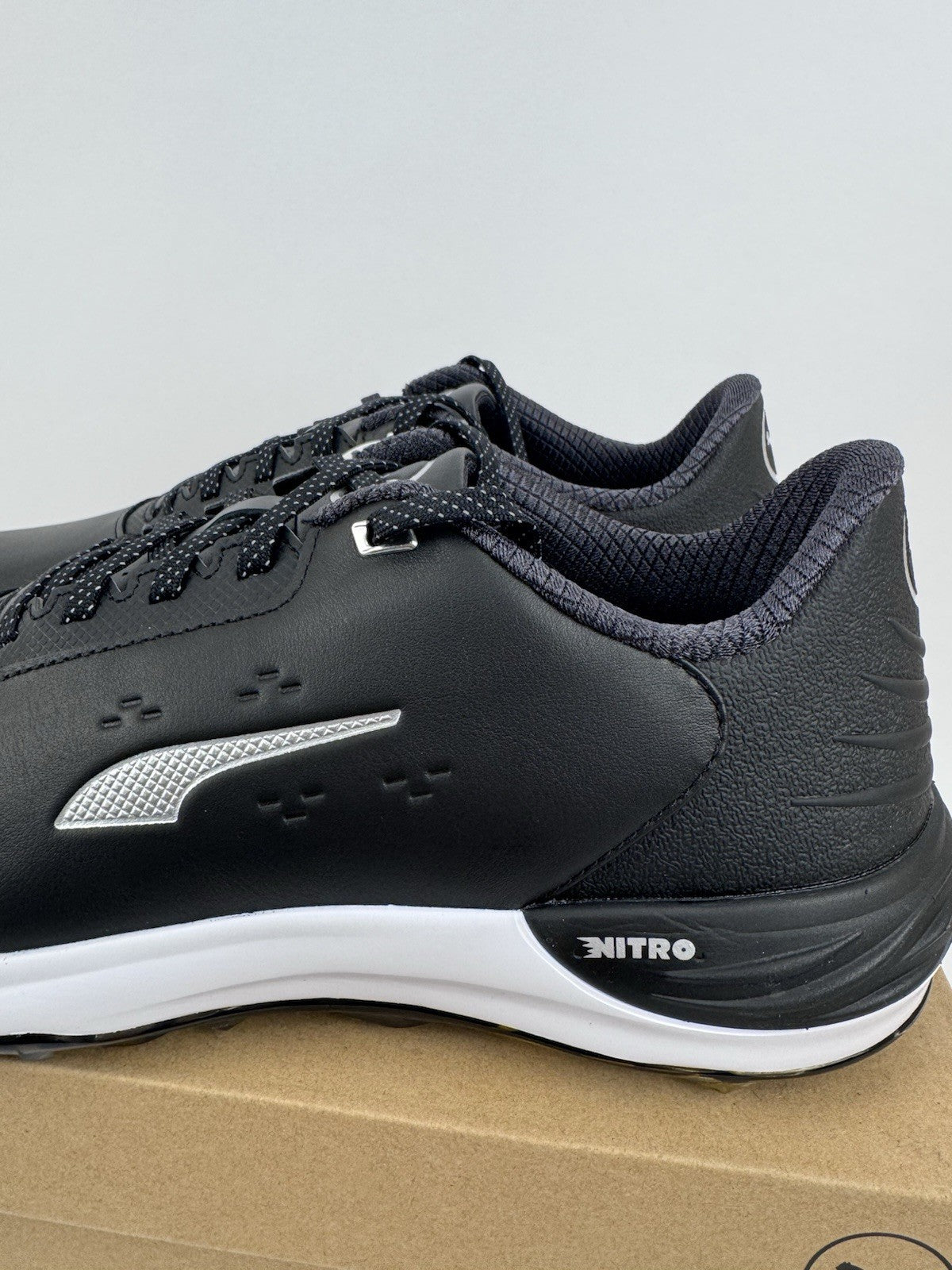 Puma Phantomcat Nitro Men's Golf Shoes Size UK 10 Black Silver Yellow/323241