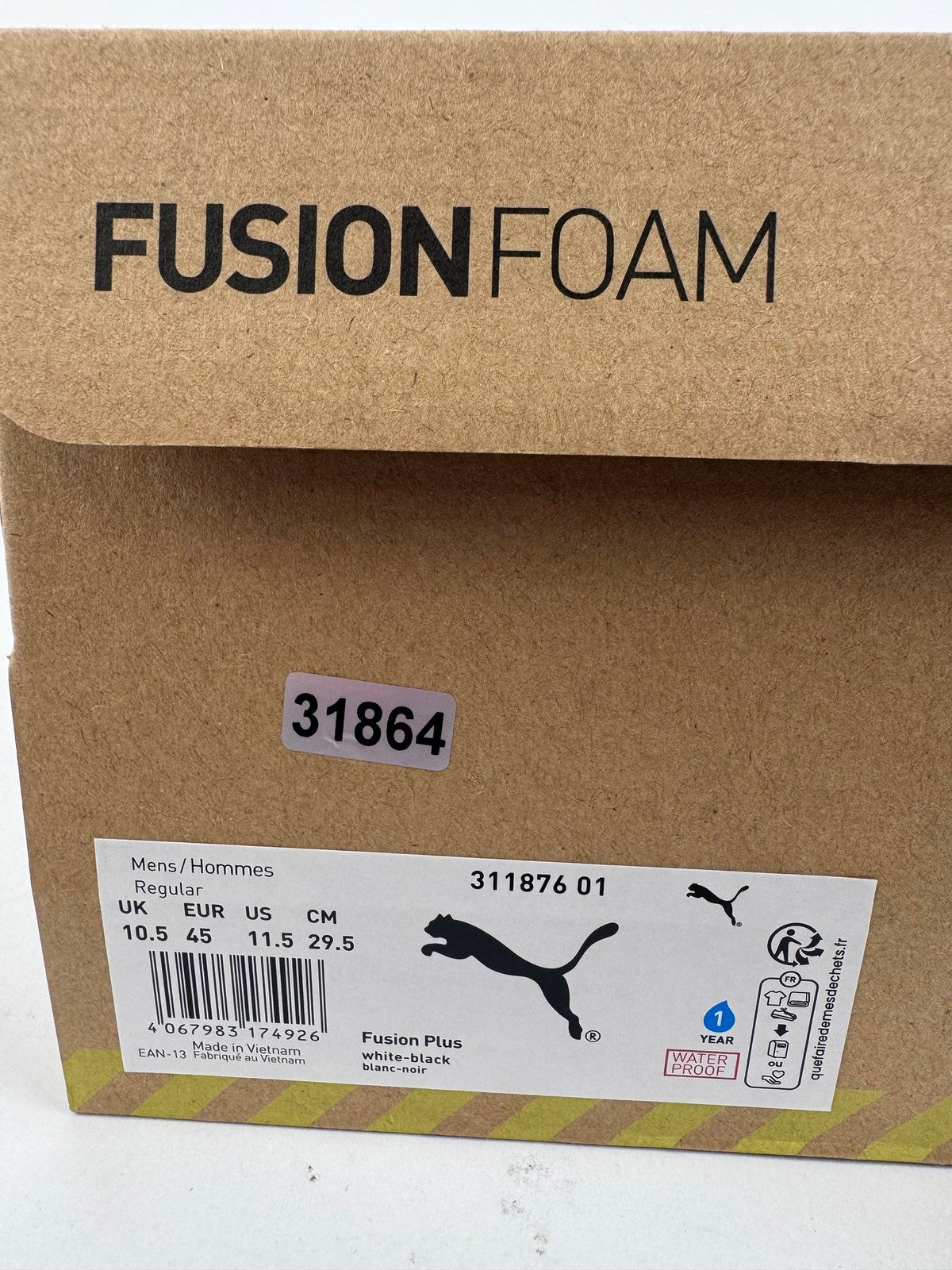 Puma Fusion Foam Fusion Plus Golf Shoes Mens 10.5 White Black Regular Fit/318649