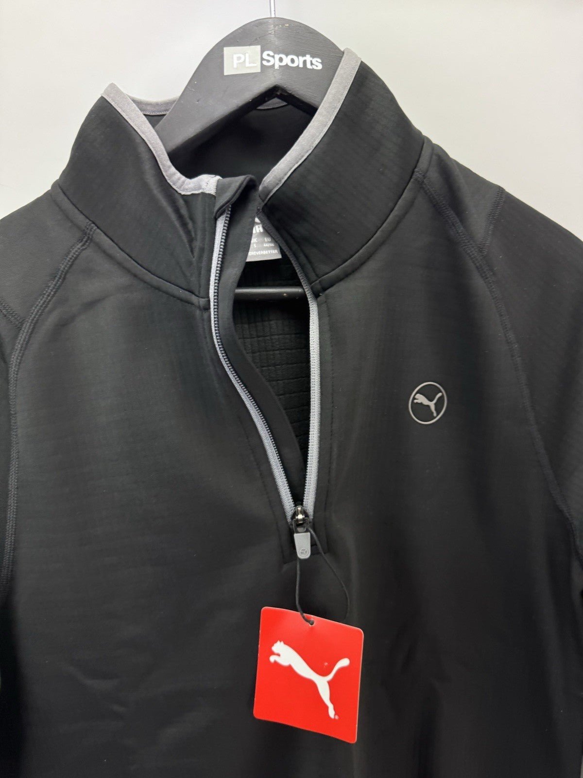 Puma Golf Mens Pullover Waffle Fleece 1/4 Zip UK Small /Black /New /294883