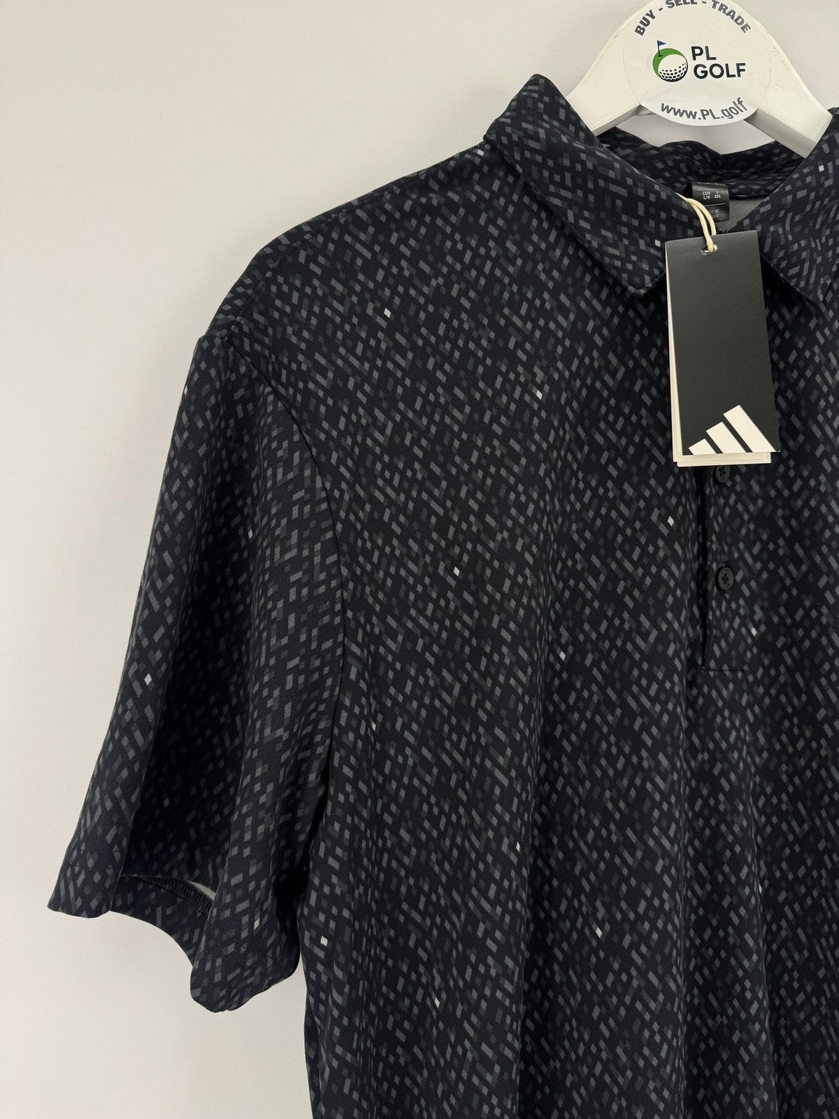 Adidas Ultimate365 Micro Argyle Print Polo Shirt Men's Medium Black/329414