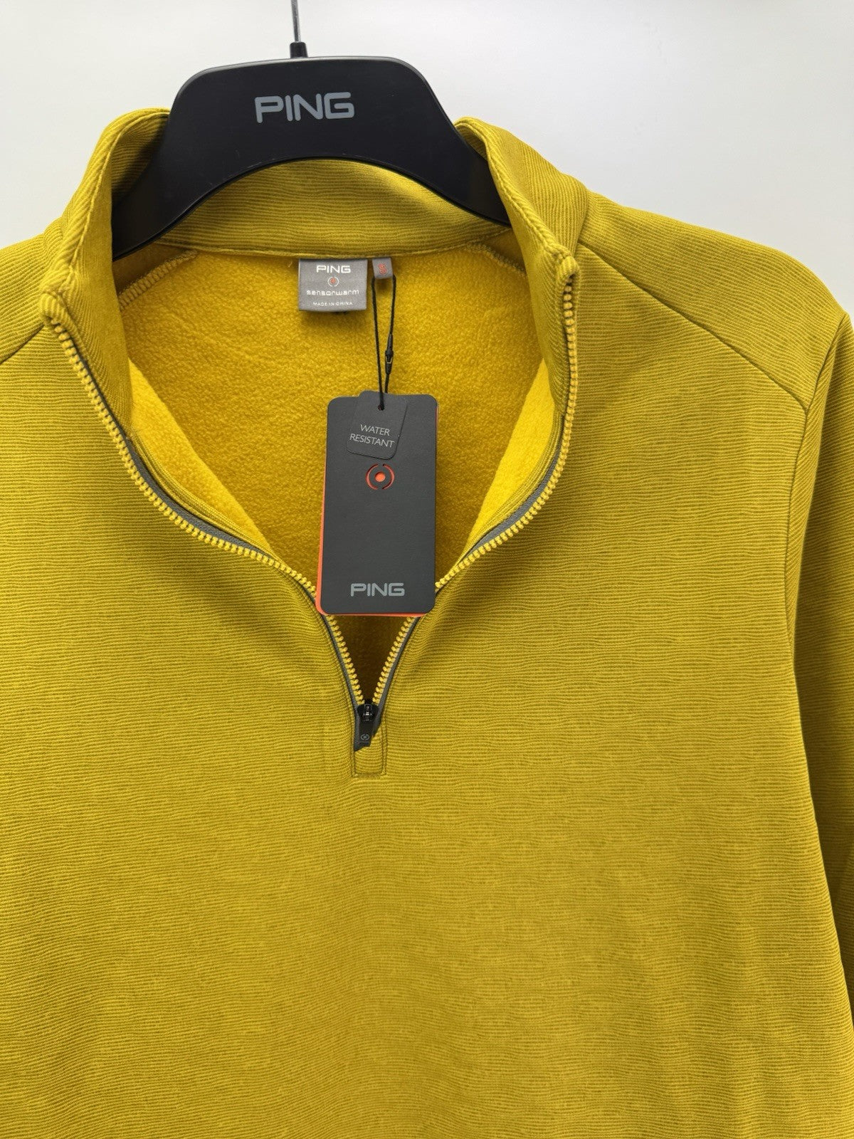 Ping Golf Mens Pullover Bexton Fleece 1/2 Zip /Yellow /UK Small /New /278643