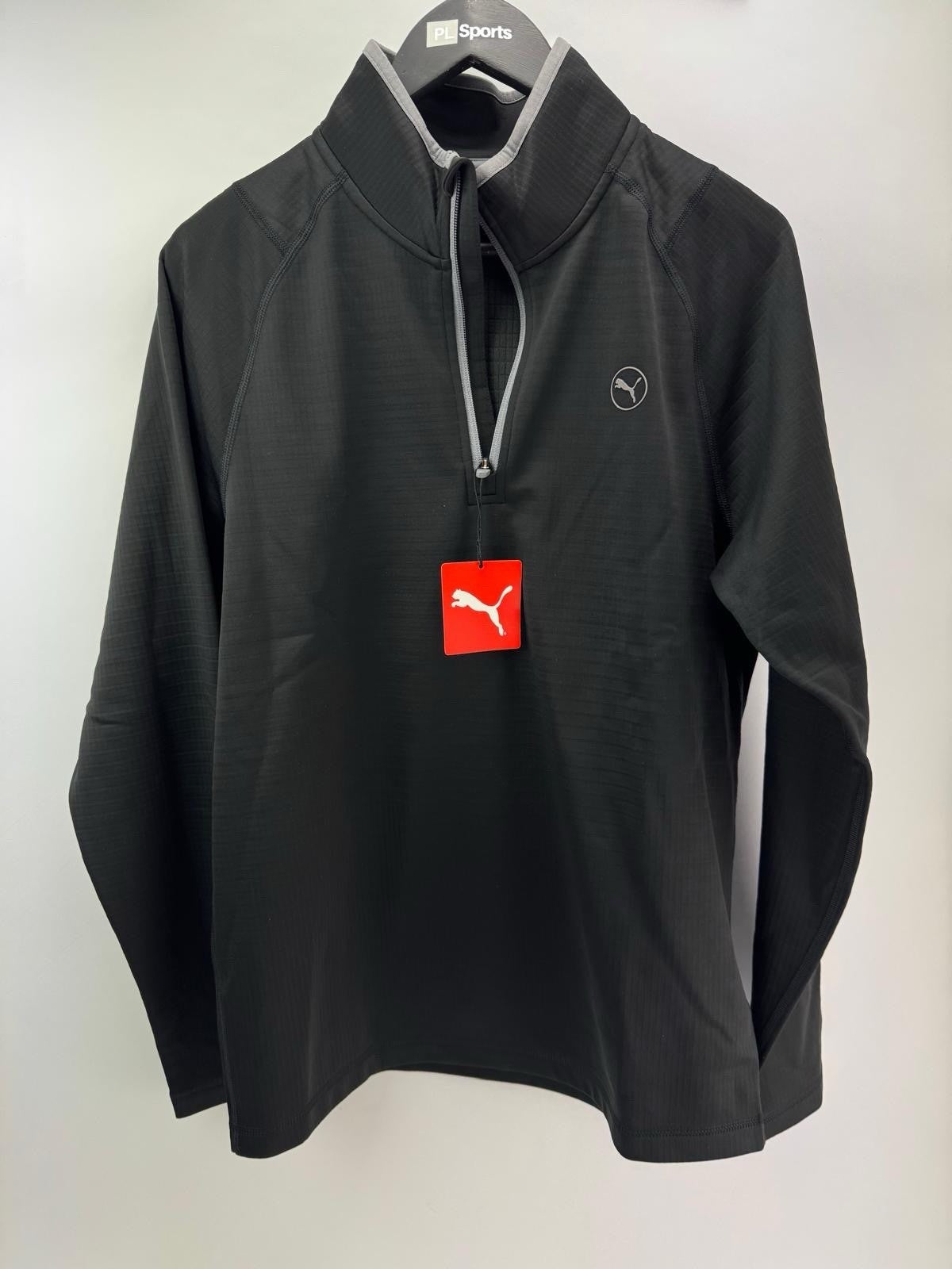 Puma Golf Mens Pullover Waffle Fleece 1/4 Zip UK Medium /Black /New / 306510