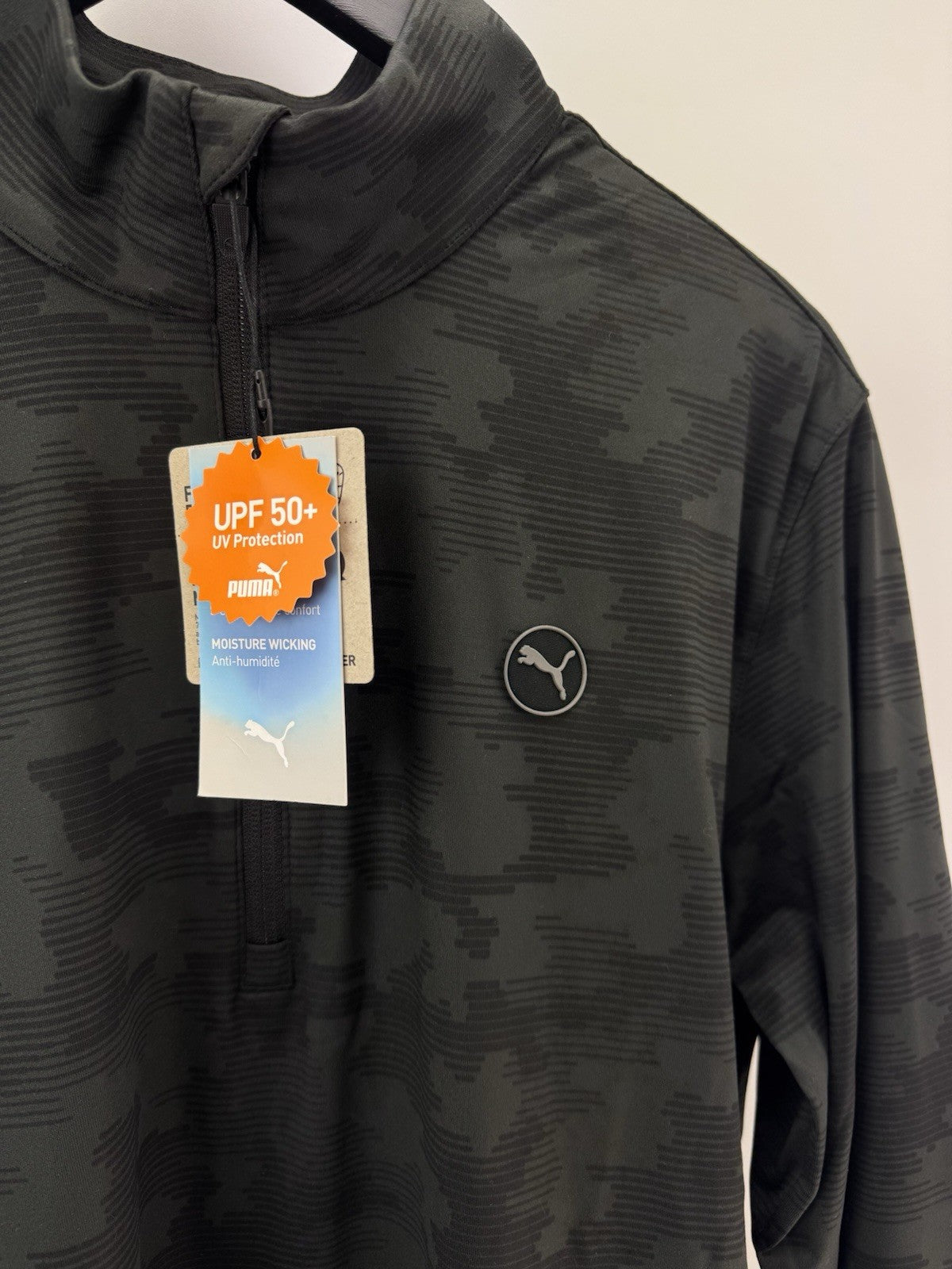 Puma Golf 1/4 Zip Cloudspun Pullover Camo Mens Size UK Medium /Black /New /308181