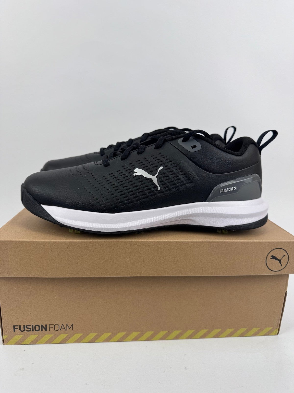 Puma Fusion Plus Spiked Golf Shoes Men's Size 8 Black Waterproof/323120