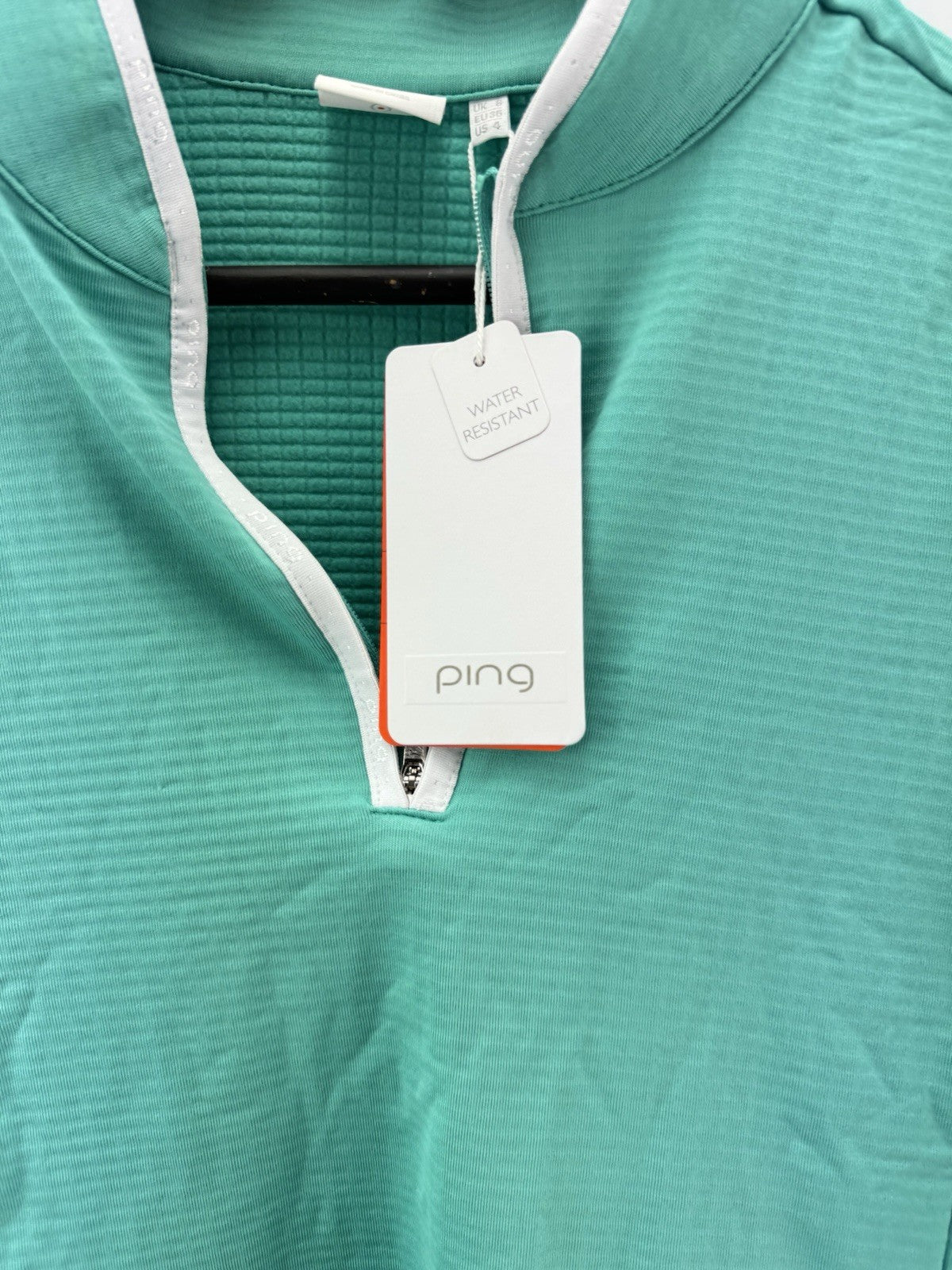 Ping Golf Ladies Abigale Pullover Size UK 8 /1/4 Zip /Aqua /New /285416