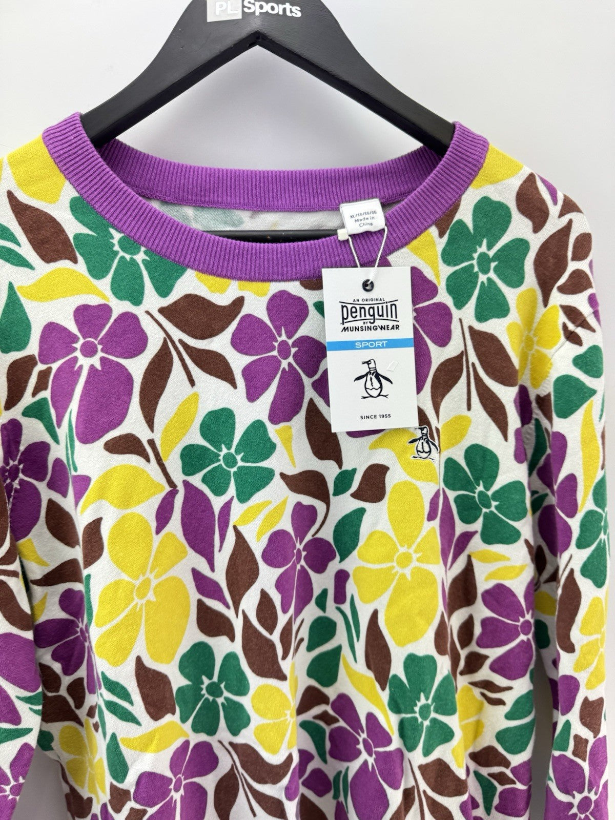 Penguin Golf Ladies Pullover Printed Floral Purple Cactus UK XL /New /300863