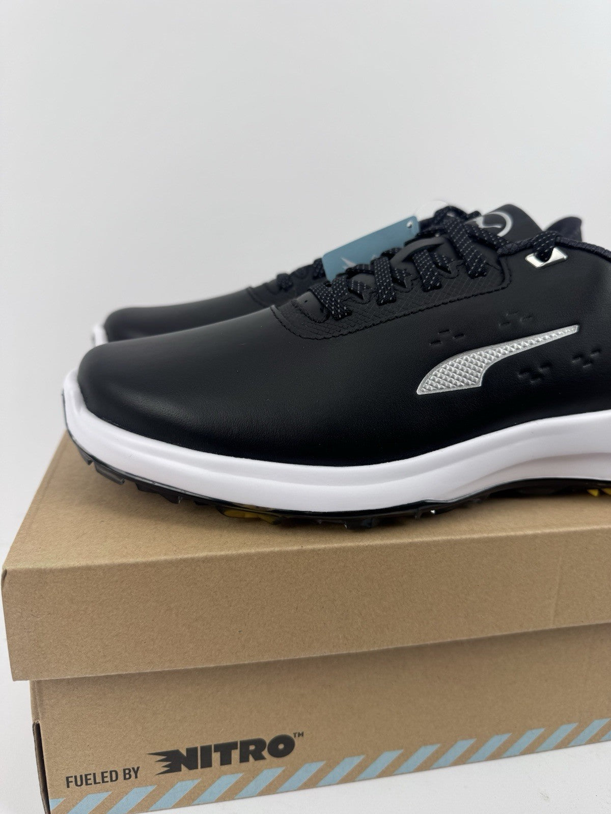 Puma Phantomcat Nitro Men's Golf Shoes Size UK 7 Black Silver Yellow/323153