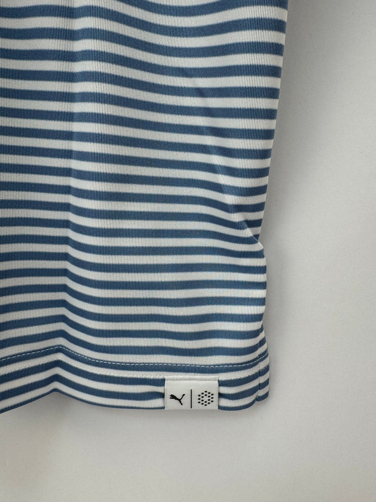 Puma Pure Stripe Polo Men's Size Small Blue White Striped Polo/352956