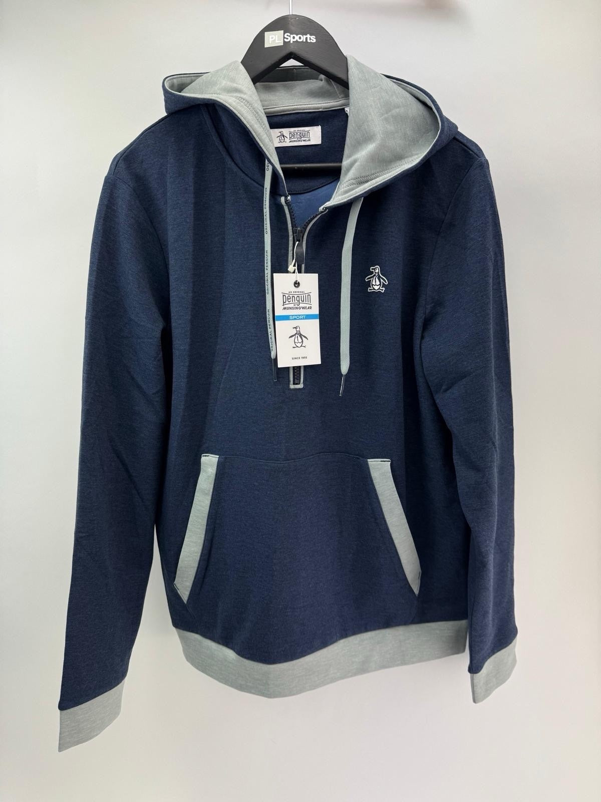 Original Penguin Golf Hoodie 1/4 Zip Earl Colour Block UK S /Navy /New /306440