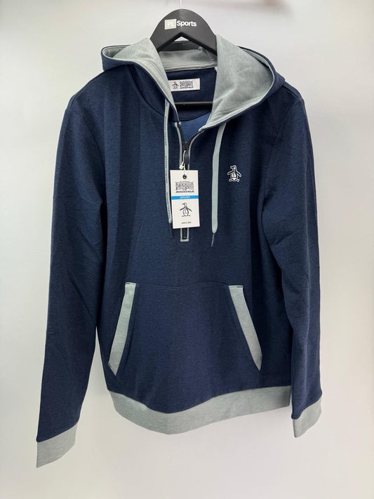 Original Penguin Golf Hoodie 1/4 Zip Earl Colour Block UK S /Navy /New /306440