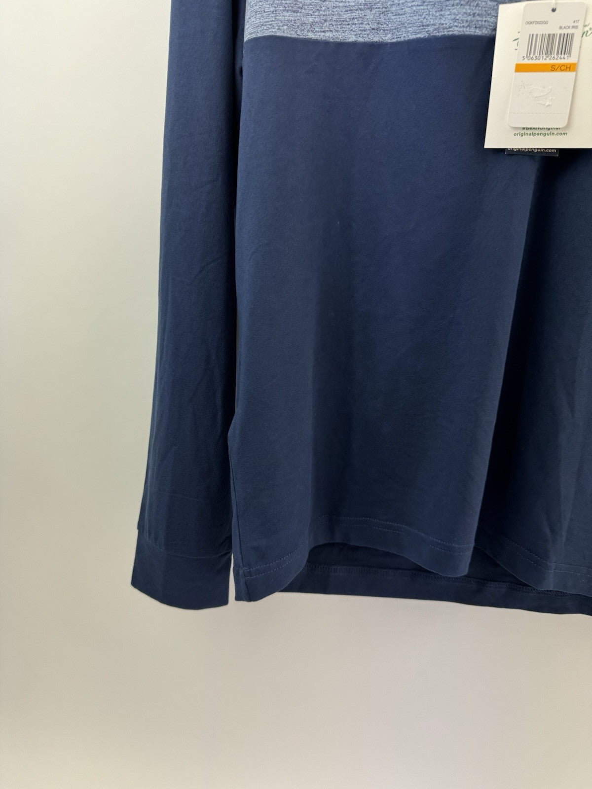 Original Penguin Pullover Colour Block 1/4 Zip UK Small /Navy /New /237221