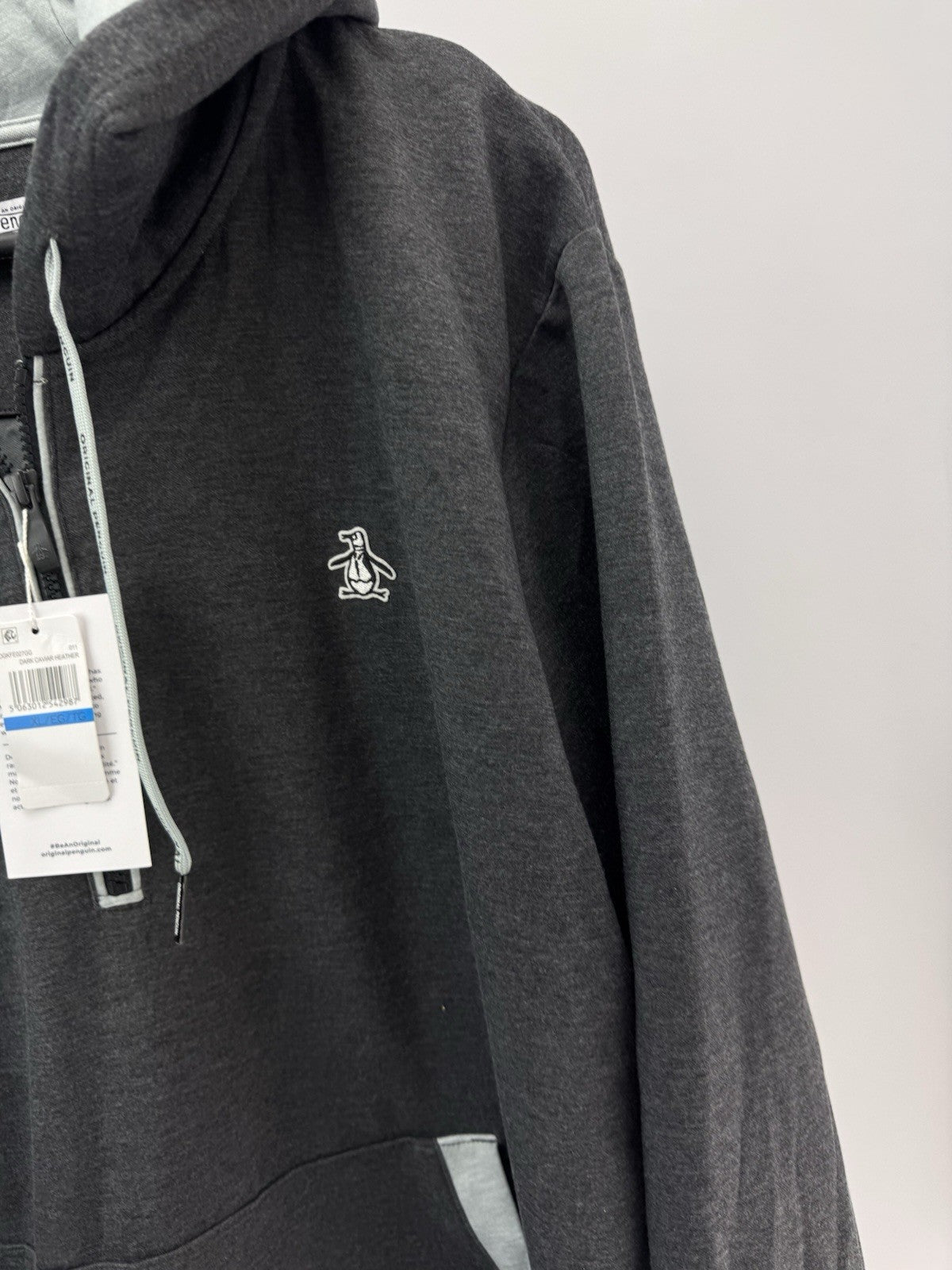Original Penguin Golf Hoodie 1/4 Zip Earl Colour Block UK XL /Grey /New /300614