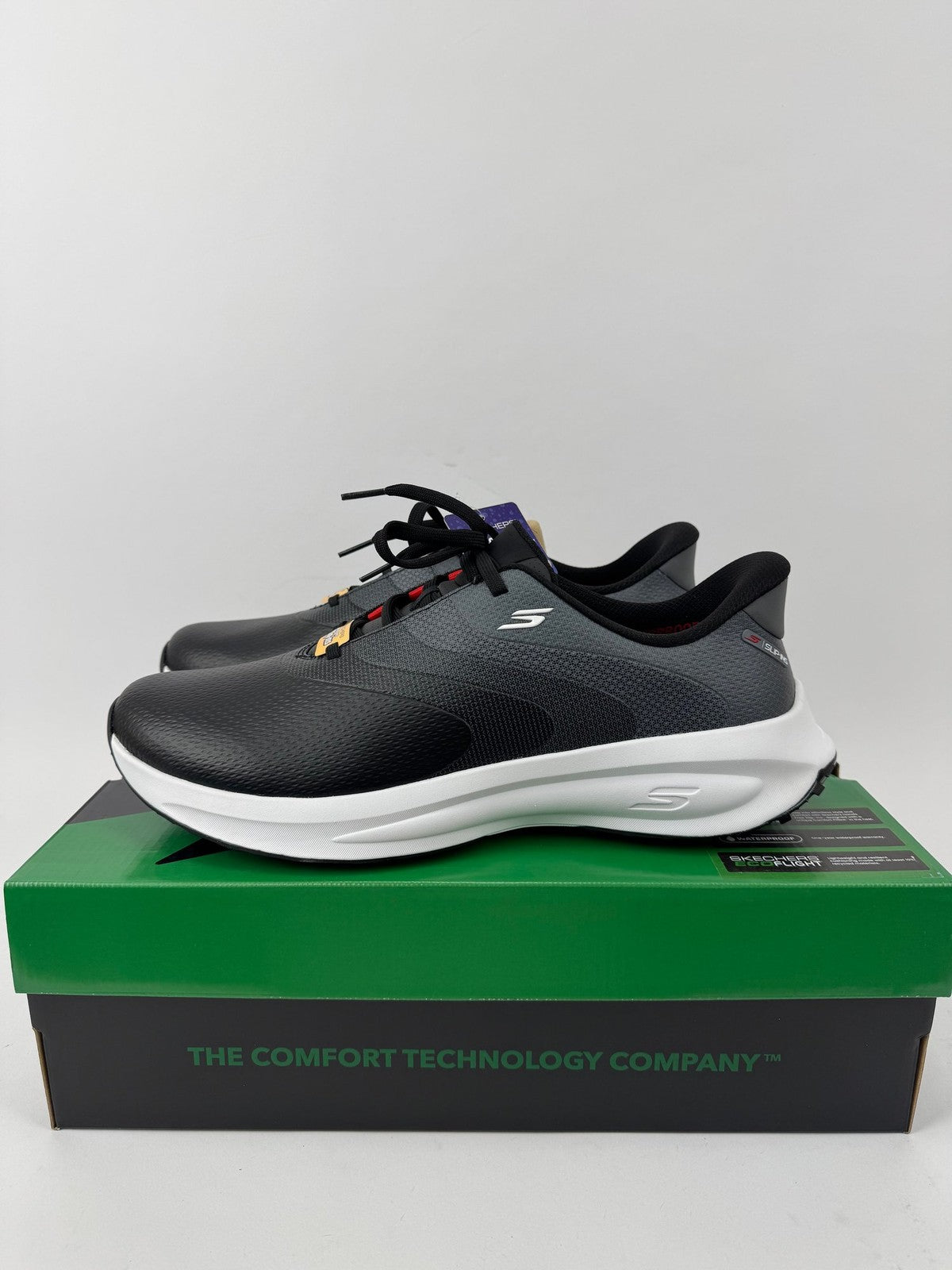 Skechers Flow Slip Ins Golf Shoes Men's UK 11 Black Waterproof Comfort/349650