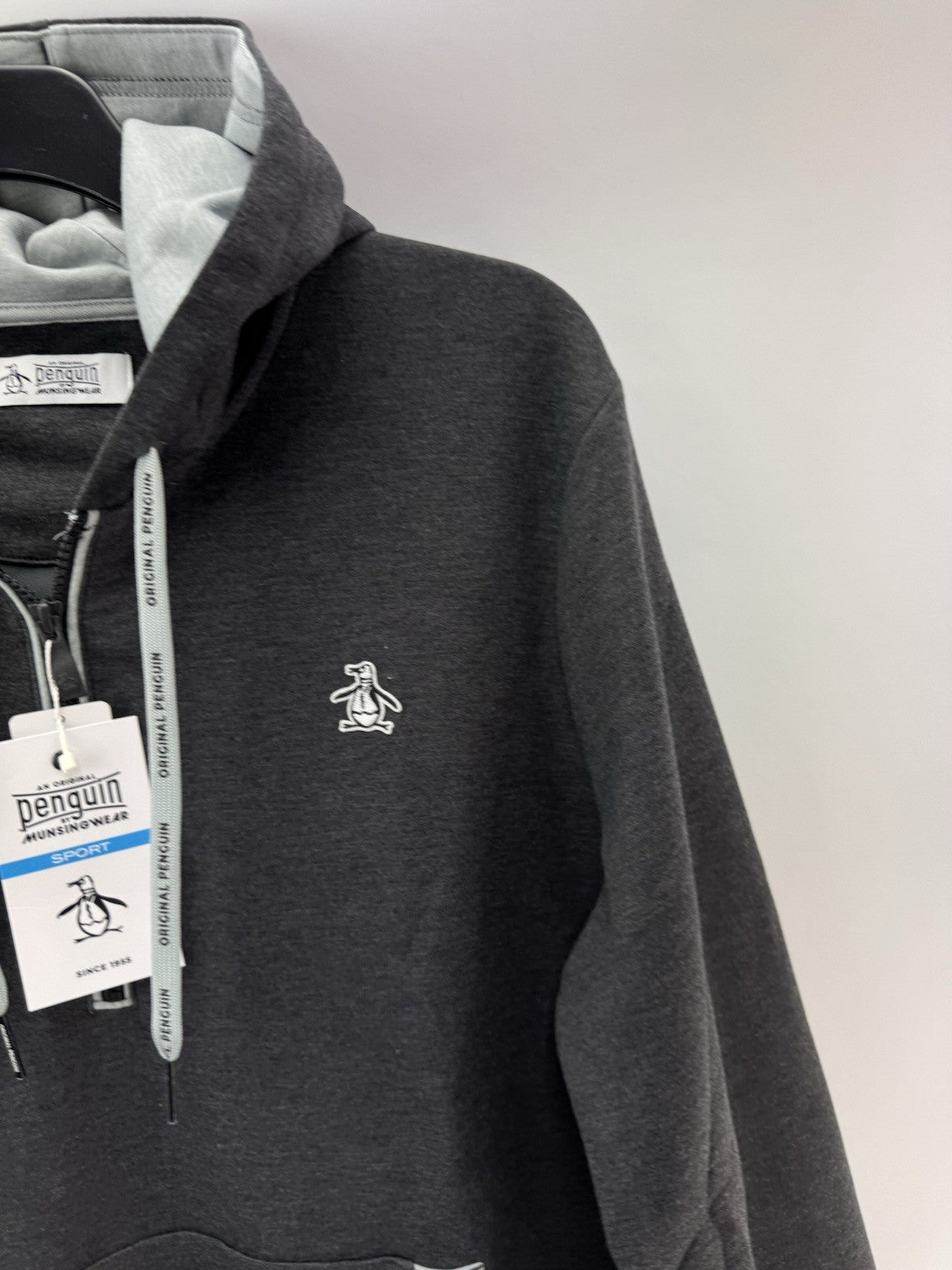 Original Penguin Golf Hoodie Earl Colour Block UK Large /Grey /New /252225