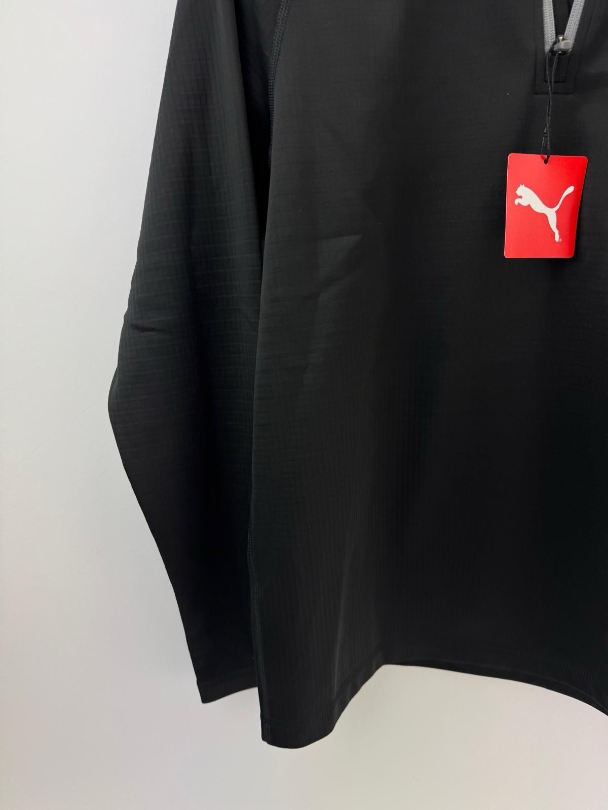 Puma Golf Mens Pullover Waffle Fleece 1/4 Zip UK Medium /Black /New / 306511