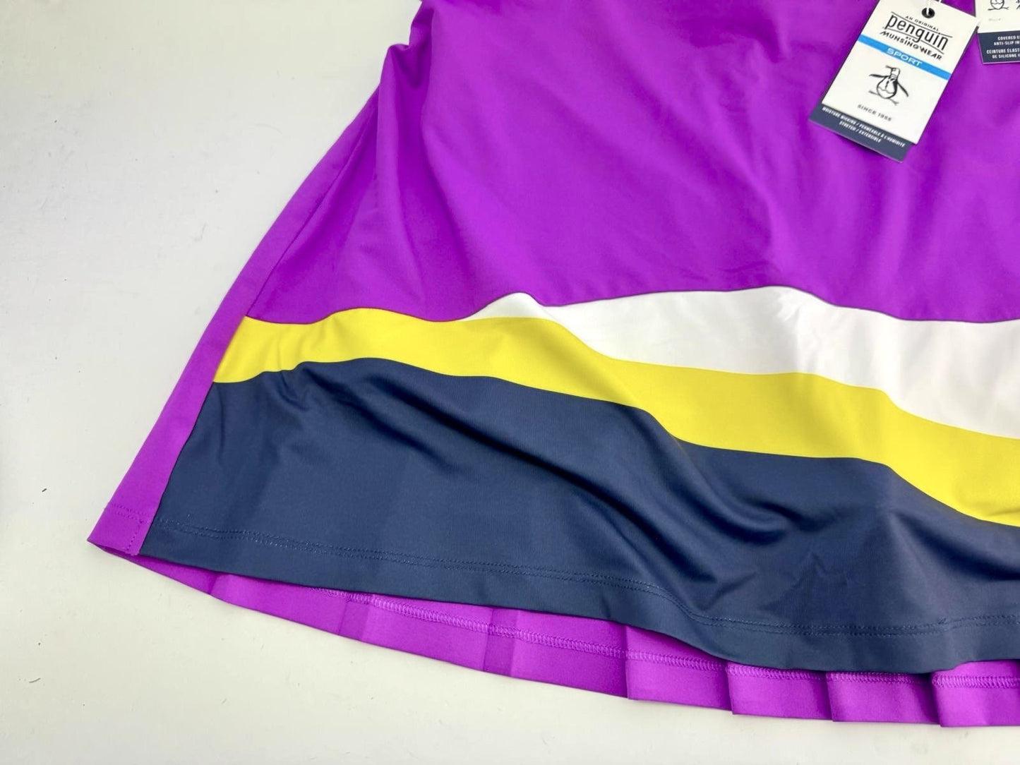 Women’s Original Penguin Colour Block Pleated Skort Size Large Brand New/300452