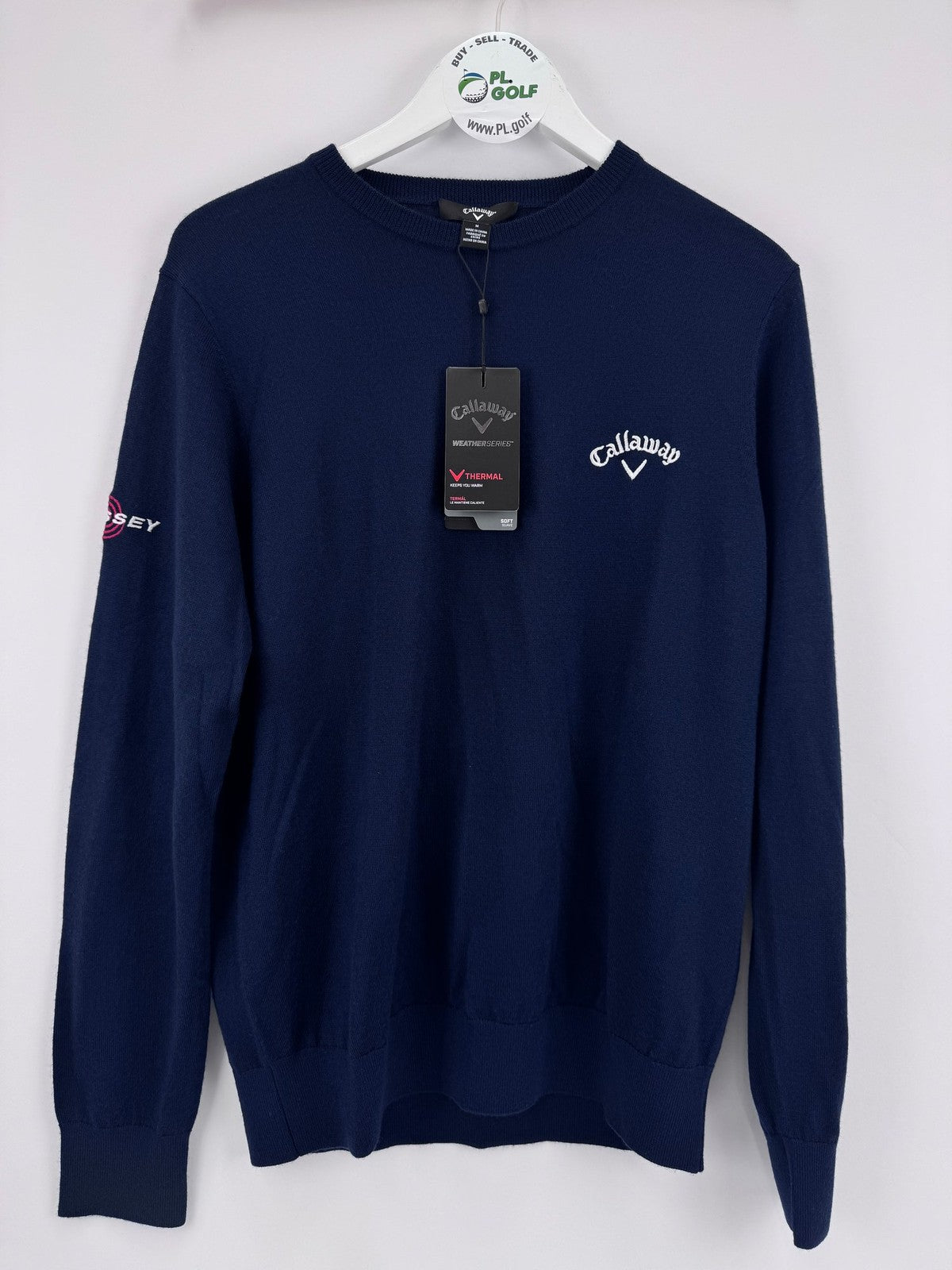 Men’s Callaway Odyssey Weather Series Golf Merino Mix Jumper Size M Navy /323950
