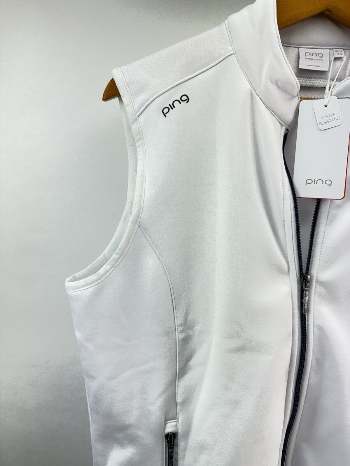 Ping Ladies Golf Gilet Dot Water Resistant UK 14 /Sensorwarm /White /New /210702