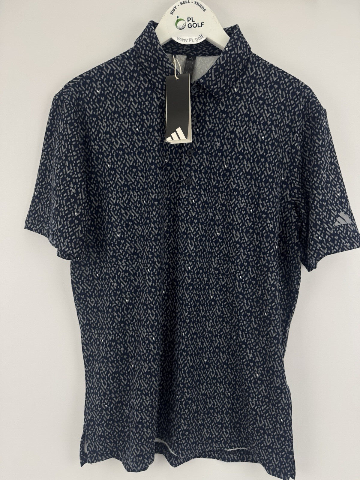 Adidas JL5273 Ultimate365 Micro Argyle Polo Shirt Mens Size Large Navy/329323