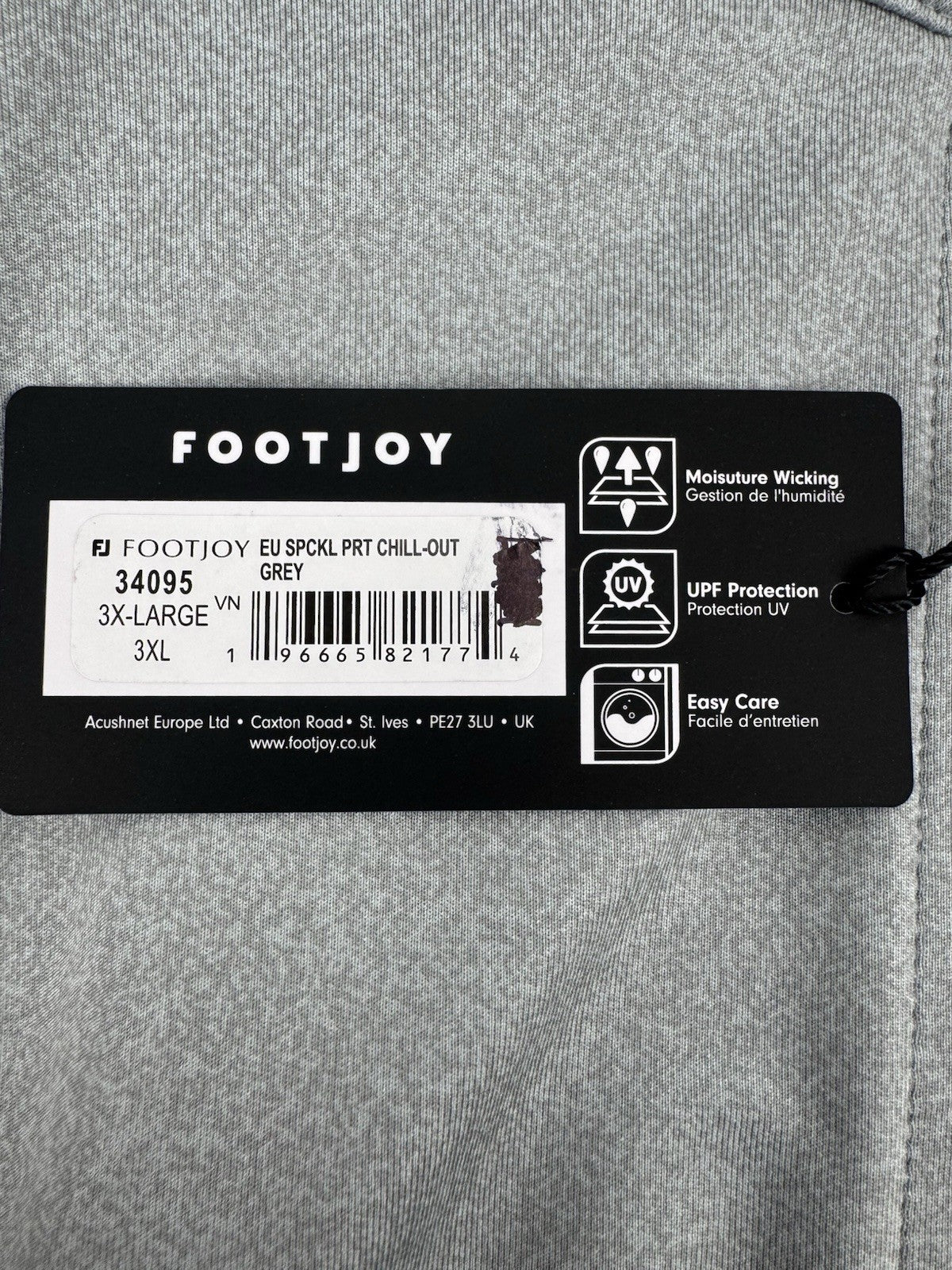 FootJoy Speckle Print Chill-Out Men's Golf 3XL Pullover Grey Quarter/3170610