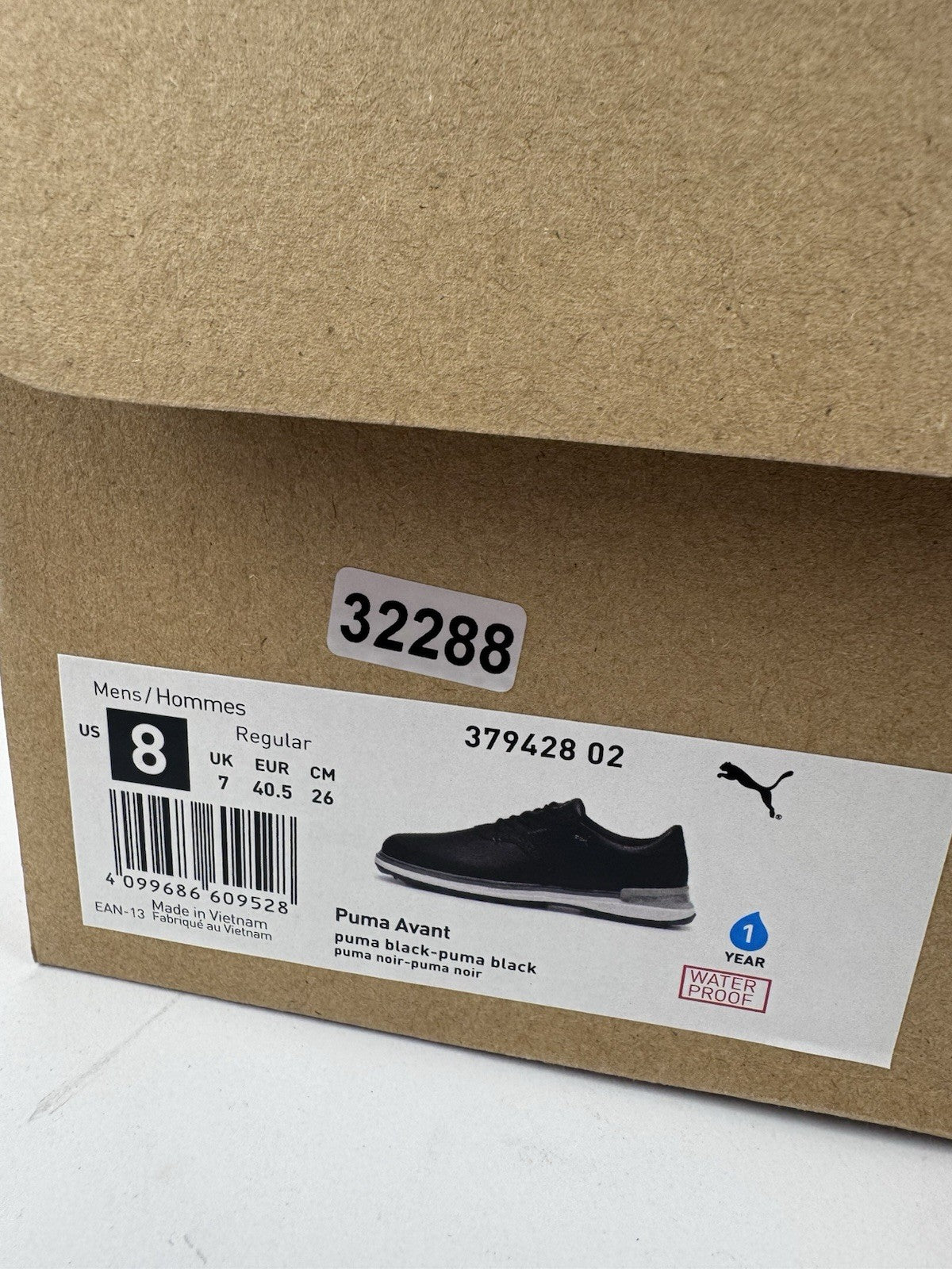 Puma Avant Golf Shoes Men's Size UK 7 Waterproof Black Premium/322889