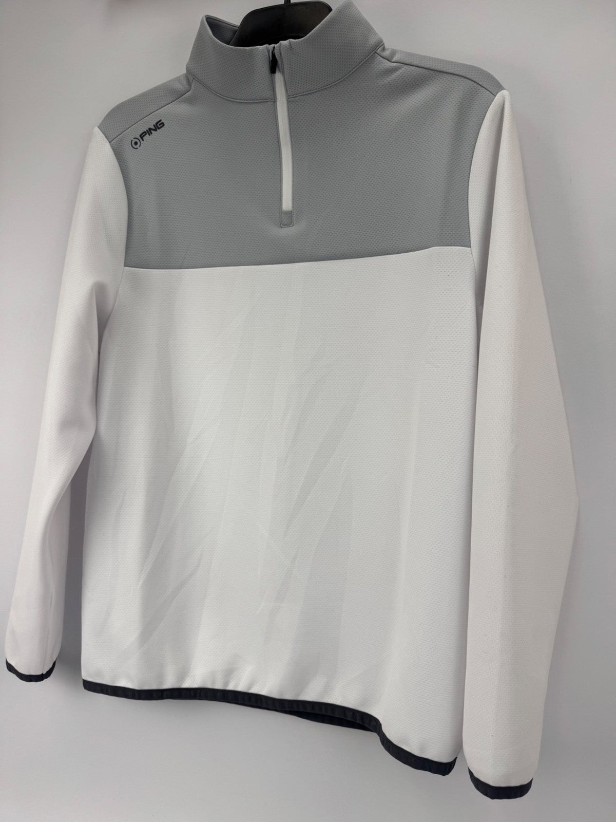 PING Kinver 1/4 Zip Pullover Sweatshirt Men's Large White Pearl Grey/372273