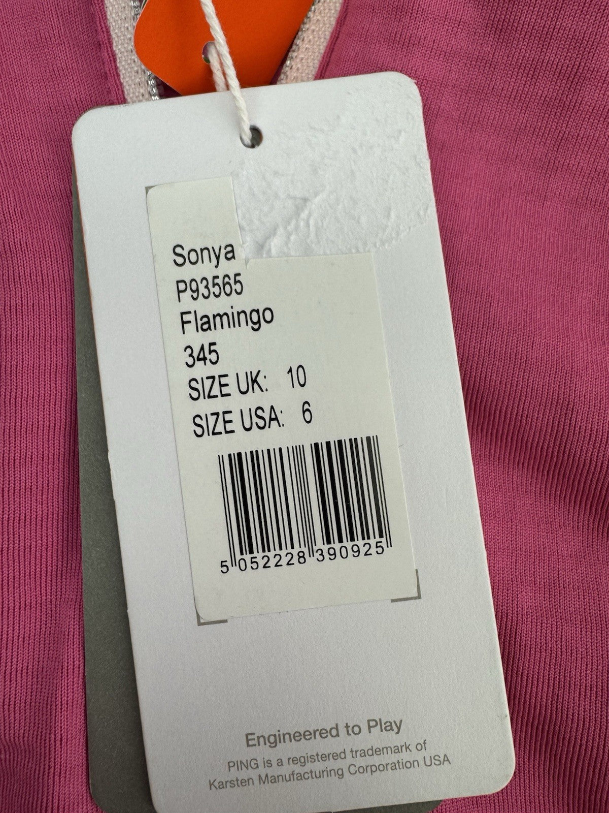 Ping Sonya Zip Neck Ladies Pullover Sweater Size 10/ Flamingo Pink/ New/ 3091110