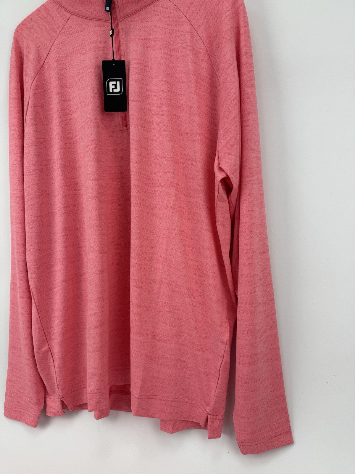 FootJoy Golf Wave Jacquard Chill-Out Zip Pullover Men's Size 2XL Pink/330405