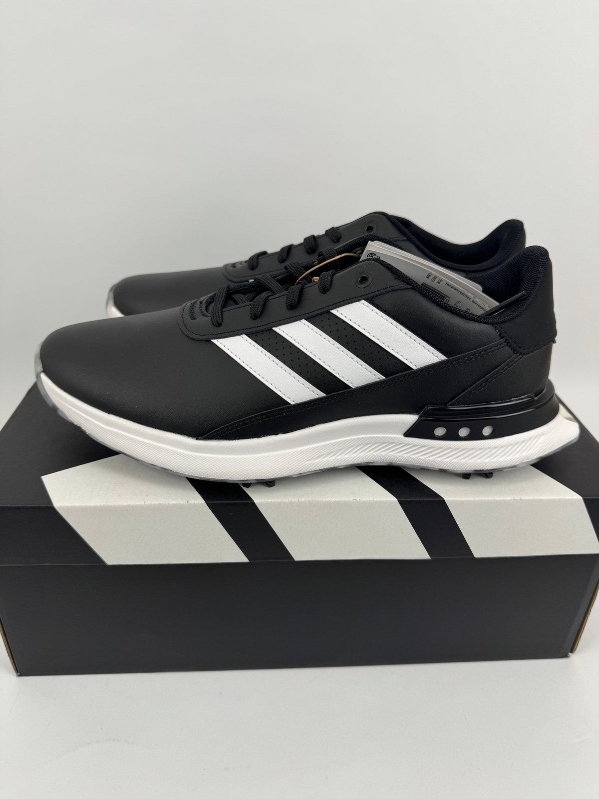 Adidas S2G 24 Mens Golf Shoes Size UK 8.5 Black White Lace-Up Lightweight/312460