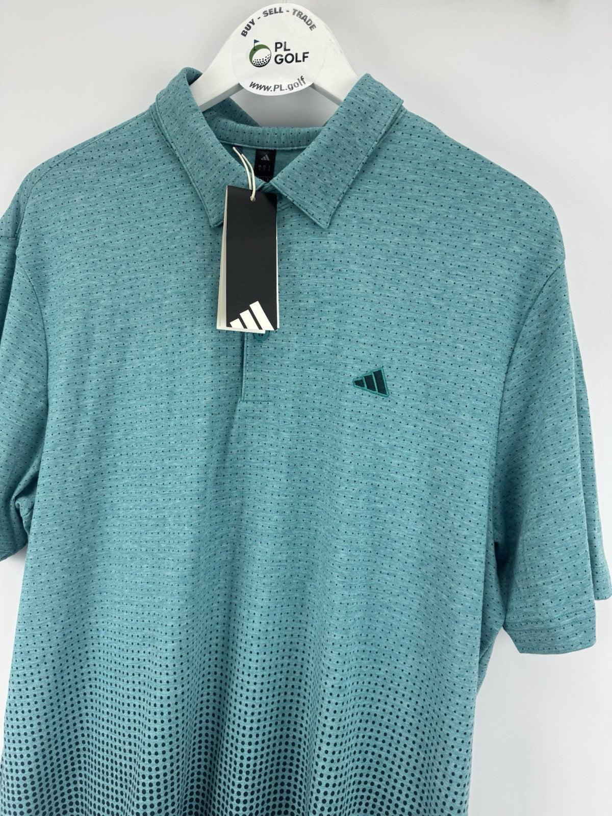 Adidas Go-To Rise Print Polo Shirt Men's Golf Size Small Pure Teal/329226